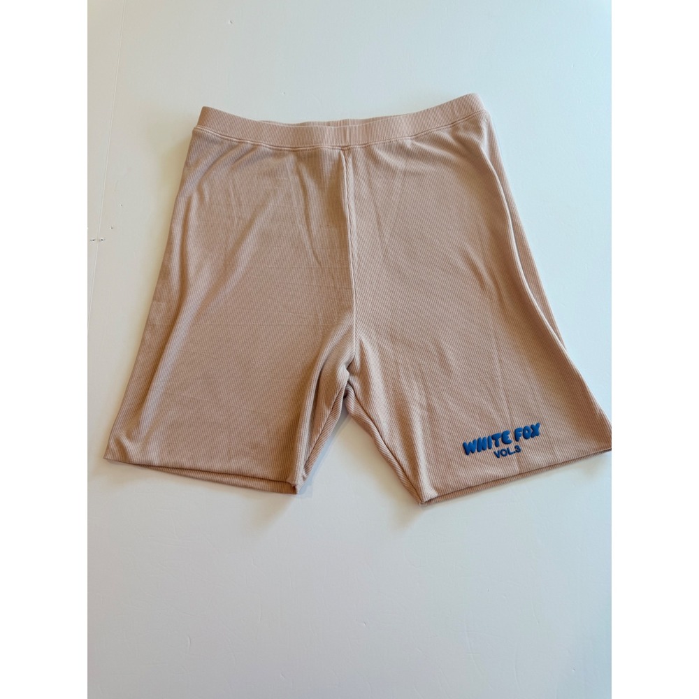 White Fox Vol.3 Ribbed Biker Shorts Pink Mauve High Waisted Size L